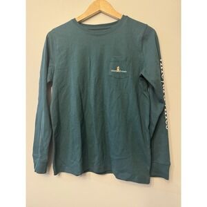 Vineyard Vines Pocket Green Santa Dog Sled Long Sleeve Christmas Shirt S Preppy